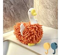 Genérico Adorable Swan-Shaped Hand Towel,Fuzzy Chenille Absorbent Soft Hanging Duck Hands Towel,Kitchen Bathroom Sink Countertop Washstand Decorative Towels,Funny Hand Towels Gift for Friends