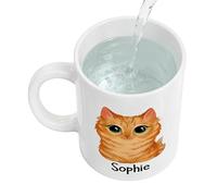 Genérico Adorable taza de gato, taza de cerámica ergonómica, de café con diseño de asa, tazas de bebidas divertidas, de gato animal con uso cómodo, bebida caliente de cerámica para el hogar y viajes