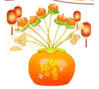 Generico Adorno de mesa en forma de caqui | Decoraciones creativas para el hogar con forma de caqui | Figuras festivas coleccionables, adornos de frutas seguros para amigos de la familia, colegas