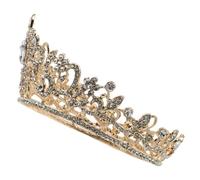 Genérico Adorno Nupcial Dorado con Cristales Diadema Redonda para Novia Adorno de Cabello para Bodas Fiestas y Graduaciones Accesorio Elegante y Cómodo para Eventos Obsequios