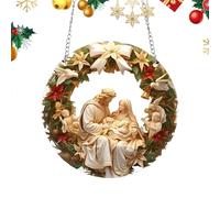 Genérico Adornos De Natividad,Adornos De Navidad De Natividad - Adornos Colgantes religiosos sagrados acrílicos 2D - Adornos Cristianos Vintage del Nacimiento de Jesús para árbol