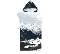 Genérico Adult Hooded Beach Towel Microfiber - 110x75cm 300g Quick Dry Cape Poncho - Soft Bathrobe Wrap For Swimming Pool Surf - Tropical Leaf Island Holiday Deep Sea