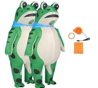 Genérico Adult inflatable frog costume, fun and cute full-body inflatable frog costume with an air pump, perfect for Halloween cosplay parties (2*Green,M)