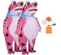 Genérico Adult inflatable frog costume, fun and cute full-body inflatable frog costume with an air pump, perfect for Halloween cosplay parties (2*Pink,L)