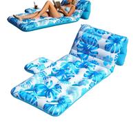 Genérico Adult Pool Float Lounge with Cup Holder - PVC Inflatable 160x80x15cm 1600g Sun Lounger Water Floating Bed with Headrest Backrest Footrest Phone Holder Heavy Duty Pool Raft