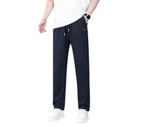Genérico AeroStrides Pull On Waffle Stretch Casual Pants Lacyaura Pants Men Soft Breathable Loose Lightweight Elastic (Navy,XL)