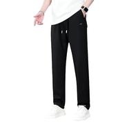 Genérico AeroStrides Pull On Waffle Stretch Casual Pants Lacyaura Pants Men Soft Breathable Loose Lightweight Elastic (Black,4XL)