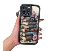 Genérico Aesthetic Cartoon Bookshelf Phone Case,Vintage Bookshelf Floral Phone Case,Compatible for iPhone 16 Pro MAX Cases,Shockproof Non Slip Soft for iPhone 16 15 14 13 12 11 Pro MAX XR XS Plus