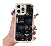 Genérico Aesthetic Cartoon Bookshelf Phone Case,Vintage Bookshelf Floral Phone Case,Compatible for iPhone 16 Pro MAX Cases,Shockproof Non Slip Soft for iPhone 16 15 14 13 12 11 Pro MAX XR XS Plus