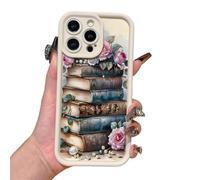 Genérico Aesthetic Cartoon Bookshelf Phone Case,Vintage Bookshelf Floral Phone Case,Compatible for iPhone 16 Pro MAX Cases,Shockproof Non Slip Soft for iPhone 16 15 14 13 12 11 Pro MAX XR XS Plus