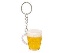 Genérico Aesthetic Simulation Beer Keychain - Gold Metal, 2 Inch, Resin Filled, Wallet Charm, Cute Pendant For Women, Men Purse Handbag Accessory | Travel, Daily Life, Backpack, Gift Giving