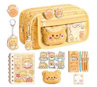 Genérico Ästhetisches Federmäppchen - Schreibwaren-Set Für Die Schule, Federmäppchen Mit Fächern | Für Schüler, Kinder, Mädchen, Zuhause, Lernen, Reisen, Geburtstag, Weihnachtszeit,