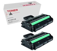 Genérico Aficio SP201N SP204SN SP203S SP211 407999 407254 Pack 2 Cartuchos de Toner Compatible con Ricoh Aficio SP 201E, SP 201HE