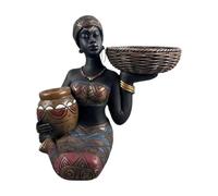 Genérico African Figurine - Seated Woman Statue | Resin Home Decor