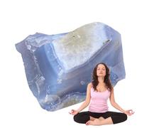 Genérico Ágata Azul Natural - Cristales minerales en bruto, Pedazos de piedra semipreciosa | Decoración de Florero de Pescado para Un Pote de con Acentos de geoda pulidos, Pantalla de Colección de