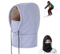 Genérico Agriculturi Waterproof Fleece-Lined Hood,3-in-1 Winter Windproof Full Cover Hood,Balaclava Ski Mask Hat with Drawstring (FR/ES, Letras, L, Blue)