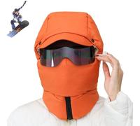 Genérico Agriculturi Waterproof Fleece Lined Hood, Winter Windproof Full Cover Ski Masks, 3-in-1 Agriculture Hood Hat with Drawstring (Orange)