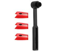 Genérico Agujas para Tocadiscos de Vinilo Reemplazables 3 Unidades Cepillo Limpiador para Discos, Aguja No Magnética de Aluminio y Plástico, Accesorio de Mantenimiento para Platos