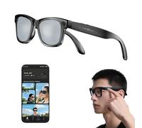 Genérico AI Smart Glasses with Camera, 800W HD Camera Glasses with Music & Call Features, Cameras Glasses for Men with 144 Language & Accent, Anti-Blue Light & UV Protection (Silver Lenses)