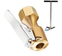 Genérico Air Chucks for Tires - Copper 4,2 x 1,7 x 3,7 cm | Heavy Duty Inflator Nozzle Adapter with Clip, Brass Air Chuck | for Bike Trailer RV Car Truck SUV Motorcycle Convenience for All Users.