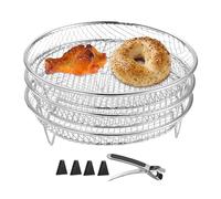 Genérico Air Fryer Wire Rack | 3X Stainless Steel Stackable Grill Basket - Cooking Supplies for Kitchen, Air Fryer Accessories, Includes Gripper Clip