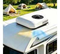 Genérico Aire Acondicionado de Techo 12V/24V para Autocaravana, 2200W DC, Control Remoto, Ultra Silencioso 20dB, Frío y Calor, Flujo de Aire 360°, Fácil Instalación para Camper, Caravanas