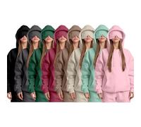 Genérico Airplane Mode Travel Hoodie with Eye Mask, Travel Hoodie with Secret Pockets Womens, Sweatshirt Pullover for Flying Sleeping, Wearable Blanket Hoodies for Men Women Sleep (8MIX,M)