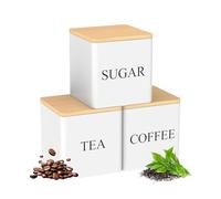 Genérico Airtight Coffee Canister | 3 Pieces 500ml Tea Containers | Kitchen Canister Set - for Home Bakers Drinkers Kitchen Homeowners Renters Countertop Pantry Shelves Daily Cooking Office RV