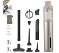 Genérico Airtrek Pro - Compact Vacuum & Blower with Enhanced Dual Power- Dual-Power Motor,Multi Nozzle Kit,Quiet Operation, Powerful Suction & Blow, Deep Cleans Fast,for Car or Home Cleaning (Gold)