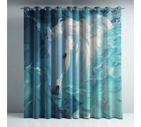 Genérico Aislamiento Térmico Cortinas Opacas Estilo Animal Caballo Agua Decoración para Dormitorio Sala de Estar con Ojales Juego de 2 Paneles, Protección de Privacidad, 117An x 183Al cm