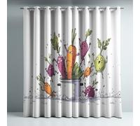 Genérico Aislamiento Térmico Cortinas Opacas Estilo Dibujos Animados Zanahoria Olla Decoración para Dormitorio Sala de Estar con Ojales Juego de 2 Paneles, Protección de Privacidad, 117An x 137Al cm