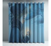 Genérico Aislamiento Térmico Cortinas Opacas Estilo Ilustración Fantasía Niña Decoración para Dormitorio Sala de Estar con Ojales Juego de 2 Paneles, Protección de Privacidad, 140An x 280Al cm