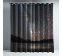Genérico Aislamiento Térmico Cortinas Opacas Estilo Lluvia de meteoritos Noche Cielo Decoración para Dormitorio Sala de Estar con Ojales Juego de 2 Paneles, Protección de Privacidad, 140An x 225Al cm