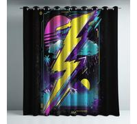 Genérico Aislamiento Térmico Cortinas Opacas Estilo Relámpago Palmera Abstracto Decoración para Dormitorio Sala de Estar con Ojales Juego de 2 Paneles, Protección de Privacidad, 117An x 160Al cm