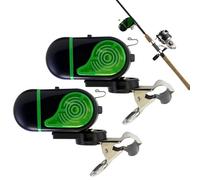 Genérico Alarma de Picada de Peces,Alarmas Electrónicas De Nocturna con Iluminación LED - 2 Piezas Equipo Inteligente Sensible con Pinza para Nocturna En Ríos, Mar Y Agua Dulce