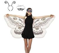 Genérico Alas de para Adultos | Disfraz de Transpirable con Impresión Doble Cara - Capa De Polilla De Halloween - Para Festivales Cosplay Halloween Cumpleaños Accesorios Temática Baile Juego Roles