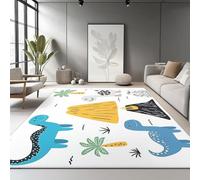Genérico Alfombra Animados Animales Adorables Dinosaurios - Alfombra Salon Habitacion Pasillo o Dormitorio Facil de Limpiar Alfombras Grande 160 x 230 cm,Blanco