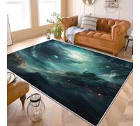 Genérico Alfombra Antideslizante 120x180 cm Tema del Universo De FantasíA Extrasuave Pelo Corto y Lavable Sin Desprendimiento Tapetes Verde Alfombras Modernas para Salón y Dormitorio