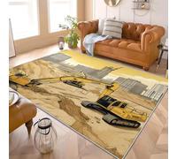 Genérico Alfombra Antideslizante 140x200 cm IlustracióN De Excavadora De ConstruccióN Extrasuave Pelo Corto y Lavable Sin Desprendimiento Tapetes Amarillo Alfombras Modernas para Salón y Dormitorio