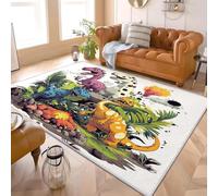 Genérico Alfombra Antideslizante 60x90 cm Tema Dinosaurios Dibujos Animados Alfombras Pelo Corto Tapetes Desprendimiento Extrasuave y Lavable Sin Blanco para Salón y Dormitorio Habitación Infantil