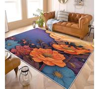 Genérico Alfombra Antideslizante 80x150 cm 3D EstereoscóPico RomáNtico Floral. Extrasuave Pelo Corto y Lavable Sin Desprendimiento Tapetes Vistoso Alfombras Modernas para Salón y Dormitorio