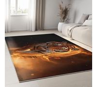 Genérico Alfombra Antideslizante de Pelo Corto Llamas Tigres, Tapete Rectangular 160 x 230 cm, para Sala de Estar, Dormitorio, Habitación Infantil, Comedor y Decoración del Hogar Realismo