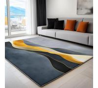 Genérico Alfombra Antideslizante de Pelo Corto Rayas De Olas Mármol, Tapete Rectangular 60 x 90 cm para Sala de Estar Dormitorio Habitación Infantil Comedor y Decoración del Hogar Realismo