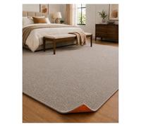 Genérico Alfombra Antideslizante para Interior, Tapete Lavable y Cortable a Medida, Alfombra Absorbente de Sonido para Dormitorio, Pasillo, Gimnasio y Estudio(Beige-Brown,100x120 cm)
