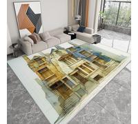 Genérico Alfombra Cuarto del Bebé Arquitectura Antigua Estilo Viejo Mundo 80 x 150 cm Alfombras, Habitacion Antideslizante Moderna Carpete Dormitorio Sala Comedor Pie Cama Pelo Corto Pasillo Carpet