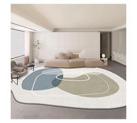 Genérico Alfombra De Área De Forma Irregular, Camino De Cachemira Sintética Lavable, Alfombra Moderna Abstracta Antideslizante For Sala De Estar, Cocina, Pasillo(Blue,80 * 120cm)