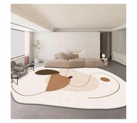 Genérico Alfombra De Área De Forma Irregular, Camino De Cachemira Sintética Lavable, Alfombra Moderna Abstracta Antideslizante For Sala De Estar, Cocina, Pasillo(Brown,40 * 60cm)