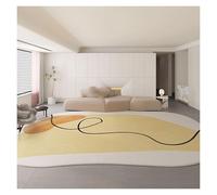 Genérico Alfombra De Área De Forma Irregular, Camino De Cachemira Sintética Lavable, Alfombra Moderna Abstracta Antideslizante For Sala De Estar, Cocina, Pasillo(Yellow,60 * 90cm)