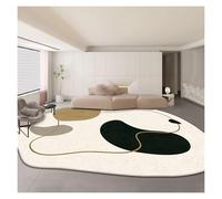 Genérico Alfombra De Área De Forma Irregular, Camino De Cachemira Sintética Lavable, Alfombra Moderna Abstracta Antideslizante For Sala De Estar, Cocina, Pasillo(Black,140 * 200cm)