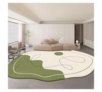 Genérico Alfombra De Área De Forma Irregular, Camino De Cachemira Sintética Lavable, Alfombra Moderna Abstracta Antideslizante For Sala De Estar, Cocina, Pasillo(Green,40 * 60cm)